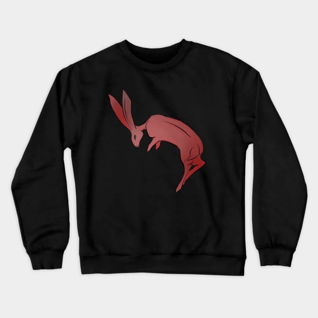 Dancing Red Rabbit Crewneck Sweatshirt by babygunz47